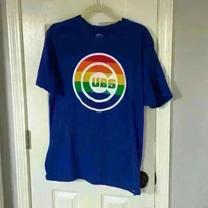'47 brand Pride rainbow logo Cubs shirt XL